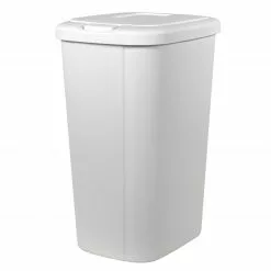 Hefty Trash Cans 13-Gallon White Plastic Trash Can with Lid