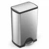 simplehuman Trash Cans 38-Liter Brushed Stainless Steel Steel Trash Can with Lid -Cleaning Supplies Shop 00434003 scaled