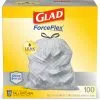 Glad Trash Bags ForceFlex 100-Pack 13-Gallon Gray Plastic Kitchen Trash Bag -Cleaning Supplies Shop 00475346 scaled