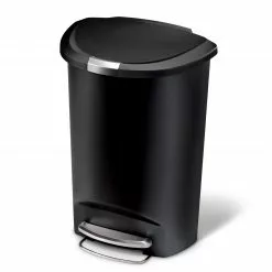 simplehuman Trash Cans 50-Liter Black Plastic Trash Can with Lid