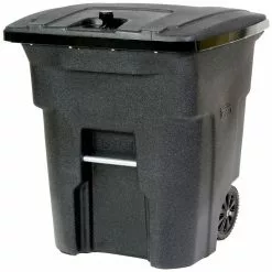 Toter Trash Cans Trash Can 64-Gallon Blackstone Plastic Wheeled Trash Can with Lid