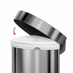 simplehuman Trash Cans 45-Liter Brushed Stainless Steel Steel Trash Can with Lid -Cleaning Supplies Shop 05502101 scaled
