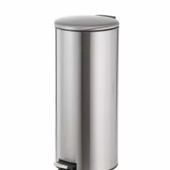 Style Selections Trash Cans 30-Liter Stainless Steel Steel Commercial Trash Can with Lid
