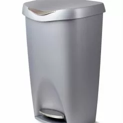 Umbra Trash Cans Cans 50-Liter Nickel Plastic Trash Can with Lid
