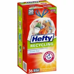 Hefty Trash Bags 36-Pack 30-Gallon Clear Outdoor Plastic Recycling Trash Bag