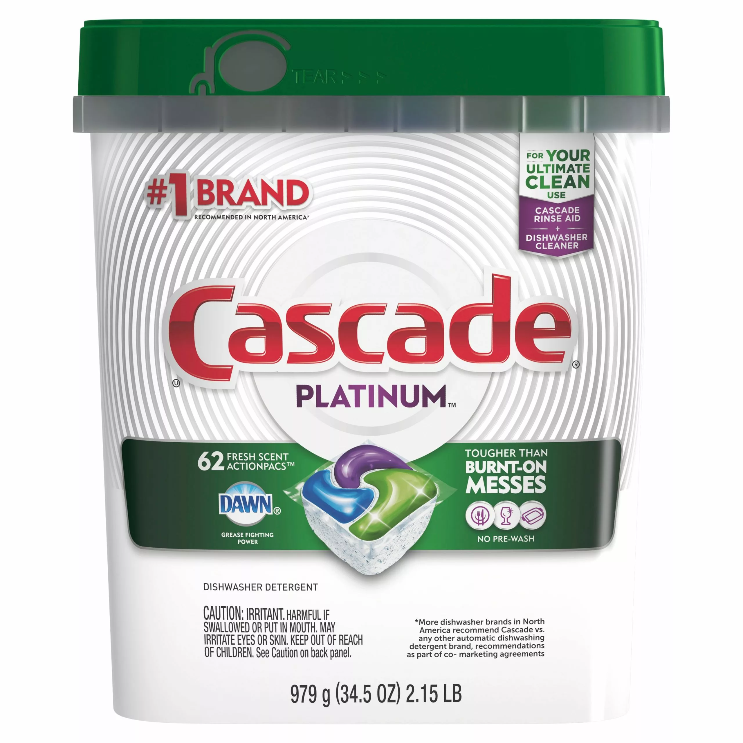 Cascade Platinum ActionPacs 62-Count Fresh Dishwasher Detergent 3 Cascade Platinum ActionPacs 62-Count Fresh Dishwasher Detergent