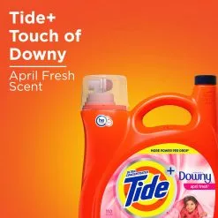 Tide Plus a Touch of Downy 138-fl oz April Fresh HE Laundry Detergent -Cleaning Supplies Shop 09145254