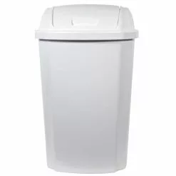 Hefty Trash Cans 13.5-Gallon White Plastic Trash Can with Lid