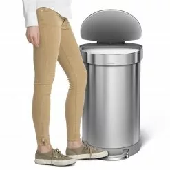 simplehuman Trash Cans 45-Liter Brushed Stainless Steel Steel Trash Can with Lid -Cleaning Supplies Shop 09891183 scaled