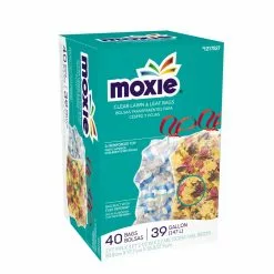 MOXIE Trash Bags 40-Pack 39-Gallon Clear Outdoor Plastic Lawn and Leaf Trash Bag