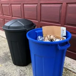 Blue Hawk Recycling Bins 32-Gallon Blue Outdoor Recycling Bin 9 Blue Hawk Recycling Bins 32-Gallon Blue Outdoor Recycling Bin -Cleaning Supplies Shop 12320498