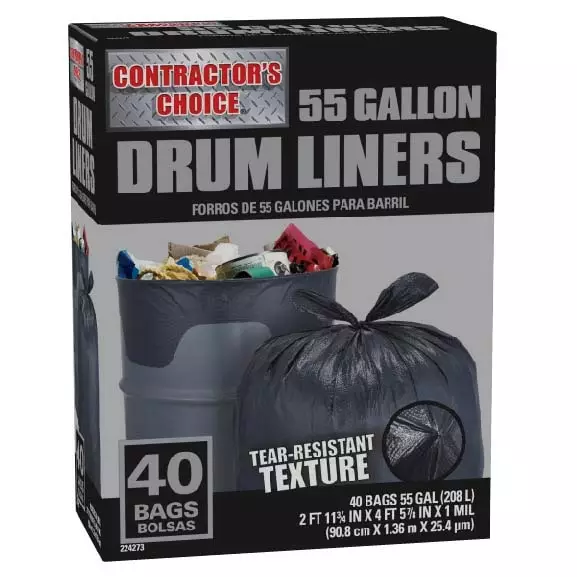 Contractor's Choice Trash Bags Contractor 40-Pack 55-Gallon Black Outdoor Plastic Construction Trash Bag 5 Contractor's Choice Trash Bags Contractor 40-Pack 55-Gallon Black Outdoor Plastic Construction Trash Bag - Image 3