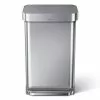 simplehuman Trash Cans 12-Gallon Brushed Stainless Steel Touchless Trash Can with Lid -Cleaning Supplies Shop 40469447