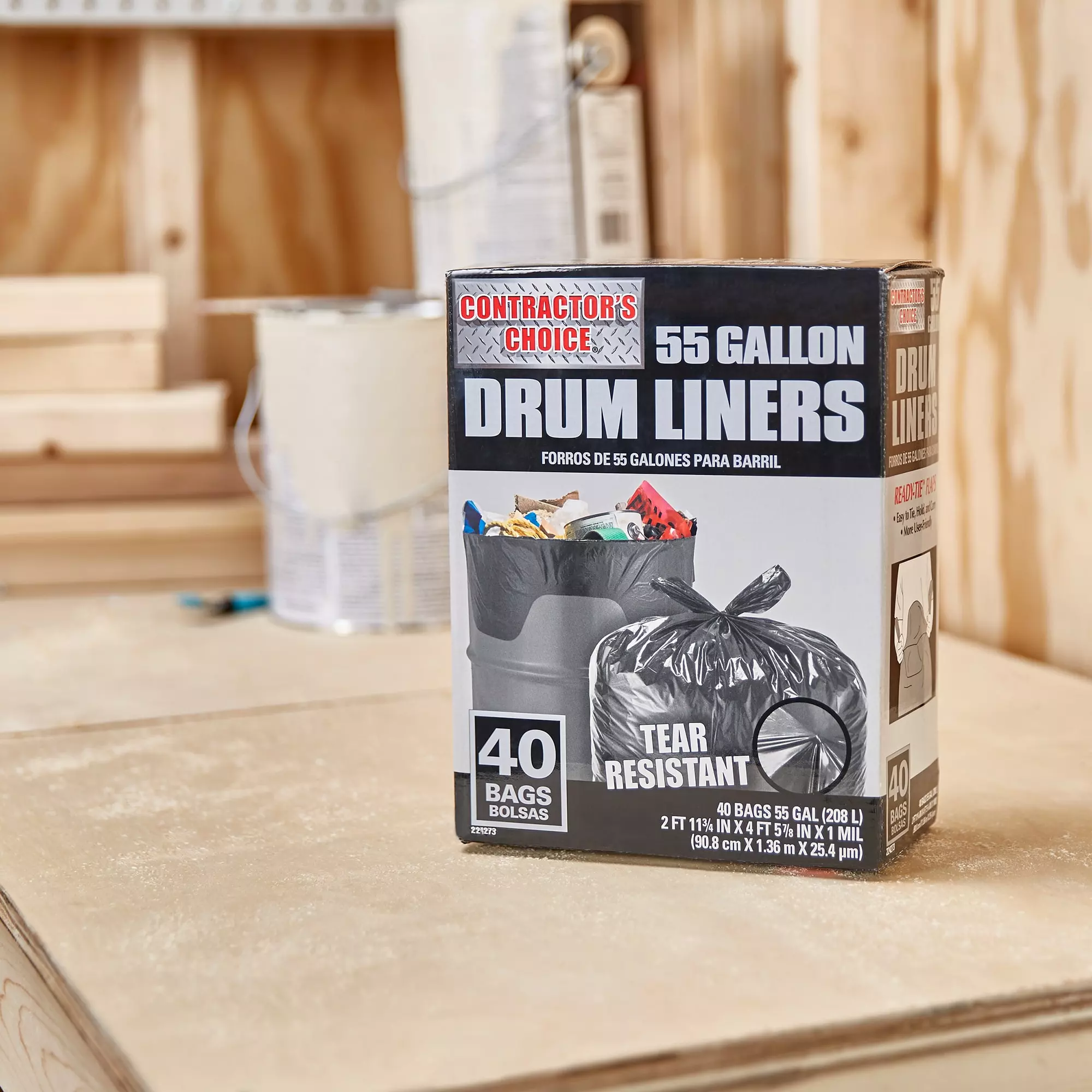 Contractor's Choice Trash Bags Contractor 40-Pack 55-Gallon Black Outdoor Plastic Construction Trash Bag 4 Contractor's Choice Trash Bags Contractor 40-Pack 55-Gallon Black Outdoor Plastic Construction Trash Bag - Image 2