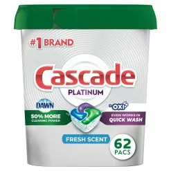 Cascade Platinum + Oxi ActionPacs 62-Count Fresh Dishwasher Detergent