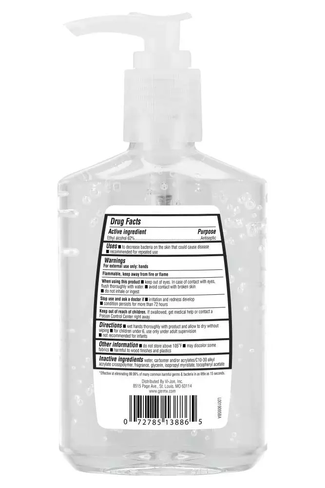 Germ-X Hand Sanitizers 8-oz Fragrance-Free Hand Sanitizer Bottle Gel 4 Germ-X Hand Sanitizers 8-oz Fragrance-Free Hand Sanitizer Bottle Gel - Image 2