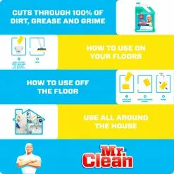 Mr. Clean All-Purpose Cleaners Multi-surface with Febreze 128-fl oz Meadows and Rain Disinfectant Liquid All-Purpose Cleaner -Cleaning Supplies Shop 43442423